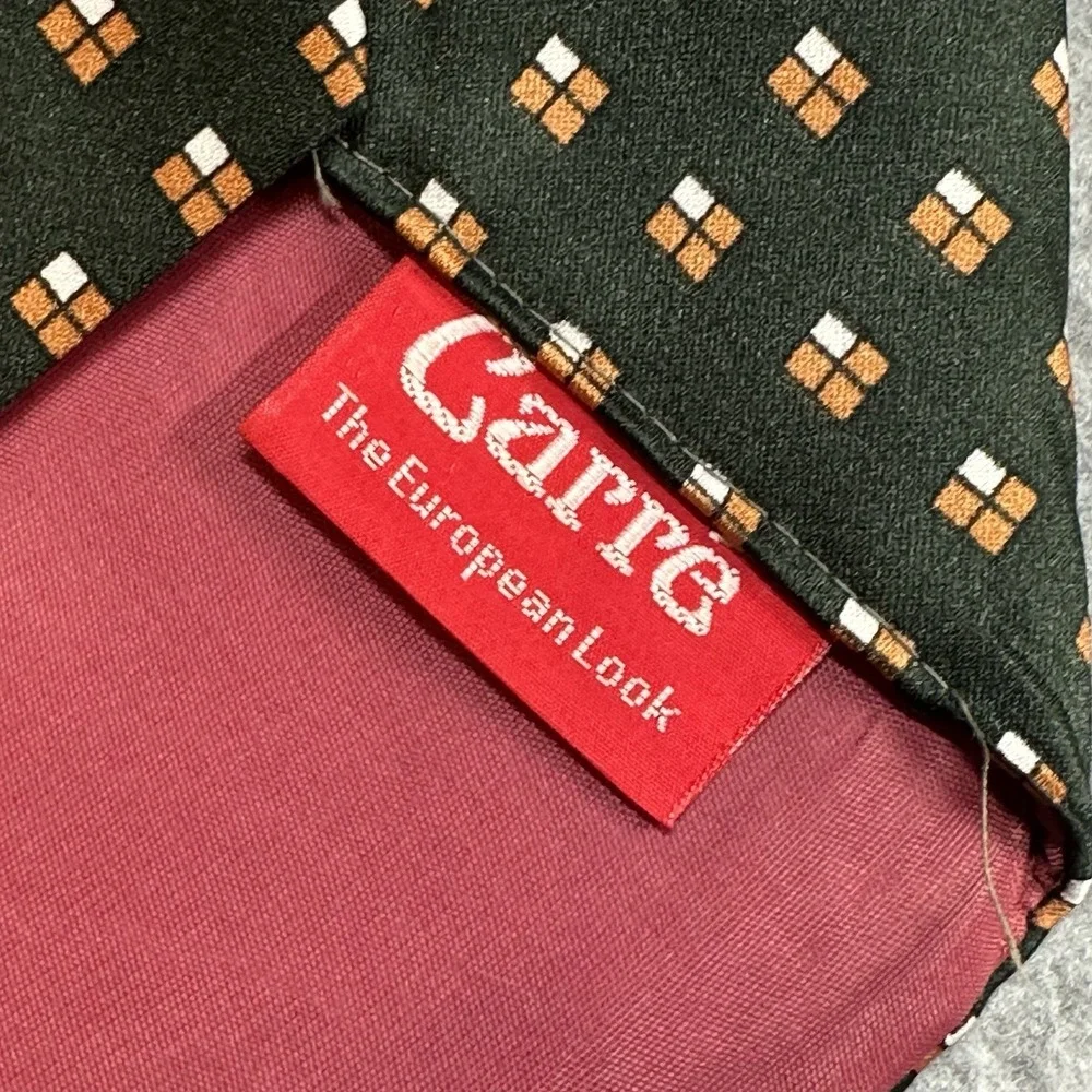Vintage Carre Berkley Cravats Tie‎ Green Orange Geometric 70s Classic 57x4in